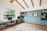 The&nbsp; teal cabinetry featured in the main home is echoed in the guesthouse office, for a splash of color..&nbsp;