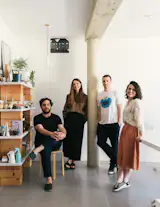 Pictured from left to right: Ahmed Belkhodja, Lera Samovich, Filipe Magalhães, and Ana Luisa Soares in the Fala office.