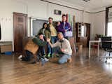 Creative work takes a village. The cast and crew for Small Enough are: Ryan Cambage, second camera, and AJ Quon, director of photography, both kneeling in front, with Shannon, executive producer Sean Sullivan, and director Jason Douglas Bainbridge behind them.