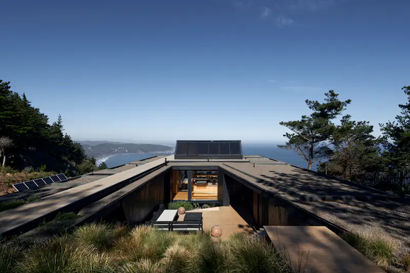 Image showcasing Photo 1 of 11 in A Surfer Couple Build an All-Black Off-Grid Cabin on a ...