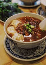 Some of Gaw’s go-to dishes at Mike’s Noodle House include beef noodle soup with pork- and mushroom-filled wontons and congee with chunks of rock cod.