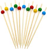 Blue Top Colorful Wood Pearl Cocktail Sticks