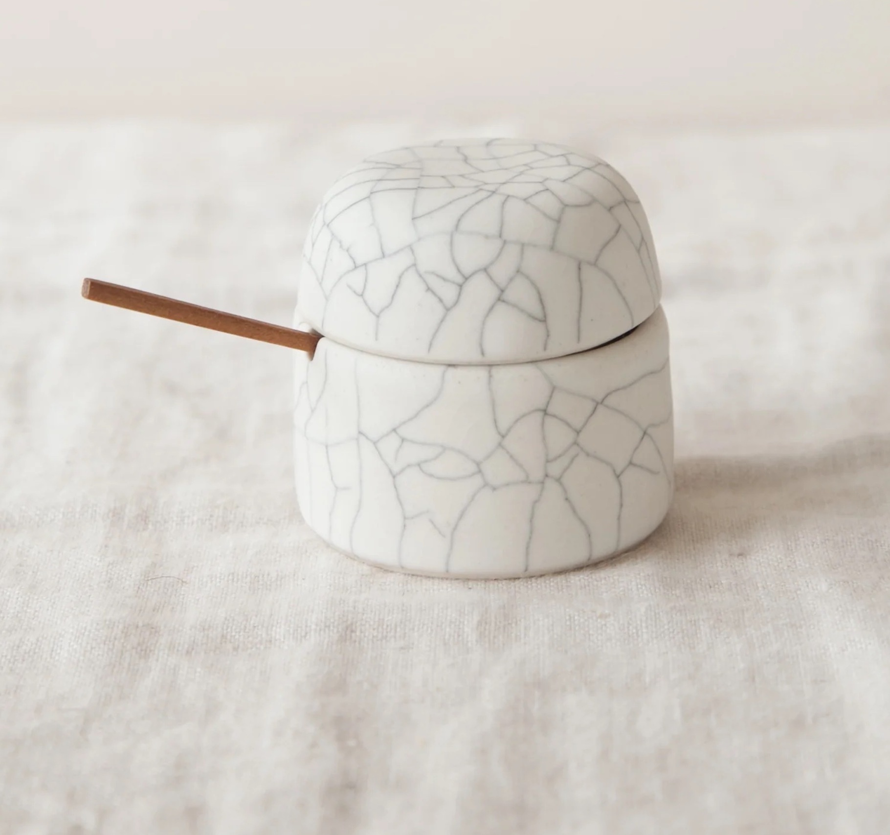 Earthen Saltbox and Spoon