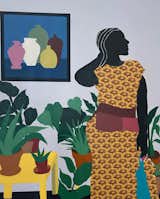 Okubo’s paintings use muted pastels, florals, and collage-type textures to depict Michele Price, a Baltimore-based content creator and military member, in her 1,600-square-foot loft.  Photo 3 of 4 in Artist Jamilla Okubo Is Revealing What Home Means for Black Women