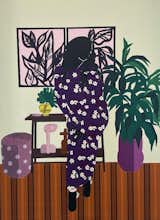 Okubo uses muted pastels, florals, and collage-type textures to portray her subjects. 