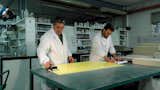 The tiles being inspected in the Pamesa factory