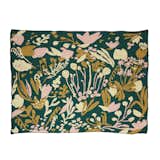 Hillery Sproatt Poppies and Lotus Forest Green Blanket