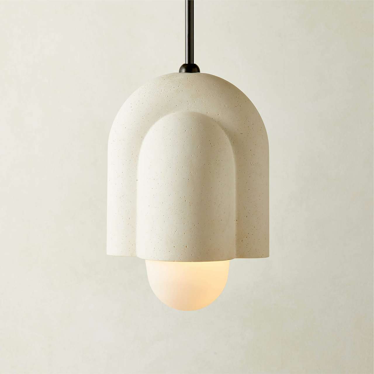 Capricorn Limestone Dome Pendant Light by CB2 Dwell