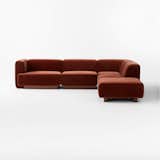 Terrain 5-Piece L-Shaped Bronze Brown Velvet Sectional Sofa with Left Arm