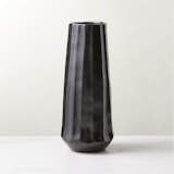 Desi Ribbed Black Vase Tall