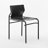 Surf Sling Modern Black Leather Dining Chair