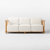 Pinet Teak Outdoor Sofa with Textured Ivory Cushions