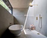 “I knew it would be good,” says Trey of the primary bath, where sunlight washes the Tadelakt plaster in the tub and shower area. “I didn't know it would be this good.”  Search “crap--good.html” from Budget Breakdown: An Austin Couple Give a Century-Old Craftsman a Passive House Upgrade for $836K