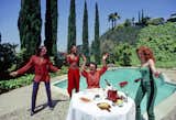Composer, producer, and musician Giorgio Moroder seen at his pool in 1979 with a group of backup singers.

Photo by Michael Montfort / Michael Ochs Archives / Getty