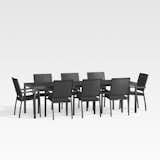 Alfresco II 103” Black Grande Outdoor Dining Table Set with Charcoal Sunbrella ® Cushions