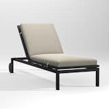 Alfresco II Black Outdoor Chaise Lounge with Silver Sunbrella ® Cushion