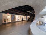 Chicago-based architecture firm Studio Gang used a material called shotcrete to create the organic form of the central atrium’s walls.