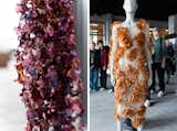 Working in a similar vein, Eydís Elfa Örnólfsdóttir has created a collection of dresses made from an agar-based bioplastic. She made the material herself and cut it into pieces to resemble bits of seaweed.