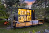 Exterior of Black Midcentury Cabin Near Seattle