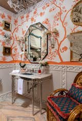 Lindsey Coral Harper Interior Design had this to say of this bathroom: "A grandmillenial chic powder room, fit for a queen, with a granny chic glam vibe."