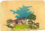 A color rendering by Richard Neutra depicts an early version of the home he designed for Stephen Lord.&nbsp;