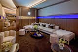 A lounge offers comfortable seating as well as screens that will live-stream the telecast.