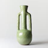 Textured Moss Tall Handled Vase by Jade Paton