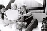 Marcel Breuer, his daughter, Cesca, and a family friend share a moment in the house’s cantilevered porch.