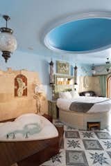 The Roman Rendezvous room at the Adventure Suites boutique hotel in North Conway, New Hampshire, mixes a heart-shaped tub with a different aesthetic.