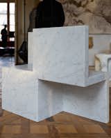 Finnish artist and designer Anna Pesonen’s Dialogue seat was the talk of the show. Featured by Galerie Scene Ouverte, the sculptural chair for two is carved from a single block of marble.