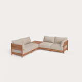 Chicory Modular Teak Outdoor 4-Seater L-Sectional and Storage Coffee Table