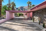 Carport of Pink Palm Springs Midcentury Home