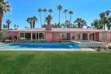 Exterior of Pink Palm Springs Midcentury Home