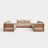 Chicory Modular Teak Outdoor 6-Seater U-Sectional and Storage Coffee Tables