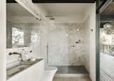Bathroom in Buff & Hensman midcentury renovation by Stephani Gan