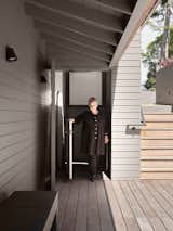 To prepare for the day she can longer use stairs, Roberta installed a lift that connects the garage with the entry garden. It’s concealed with a door that matches the home’s siding.  Photo 4 of 17 in No, 83 Isn’t Too Old to Renovate. Just Ask San Francisco Resident Roberta Gordon