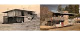 The Mosby House exterior during 1950 construction (left) and in 2024 (right), after the home was restored.  Photo 3 of 9 in Icons Only: One of Two Neutra Homes in Montana Is Restored as a Part-Time Residency