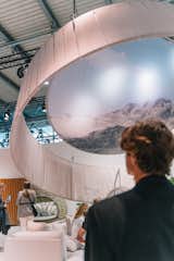 Next door, Dedon had a massive sunshade printed with a vignette of a mountain top. The soaring piece hung above outdoor lounges and dining sets, emphasizing the German brand’s nature-inspired theme at this year’s Salone.