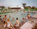 Motel pools surrounded by reclining outdoor chairs—like at Tony Leone’s Inn in New York’s Catskills, pictured above circle 1960—became summer vacation staples in postwar America.