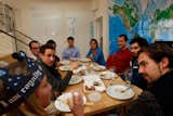 Airbnb employees and cofounders having lunch in San Francisco in 2009.