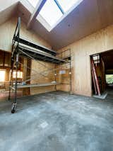 Marine-grade Douglas fir plywood lines the ceilings and walls and was used for flooring as well.  Photo 7 of 18 in Construction Diary: At Sea Ranch, a Couple Build a “Forever Moving” Home Made to Change With Them