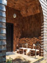Jes began by sketching out the general layout and elevation based on what he could remember. There were three gable roofs, which he exaggerated and then mixed with an archway motif that echoes the area’s silos and other structures.