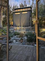 Clerestory windows let light into the backyard recording studio.