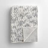 Marled Gray Knit Throw Blanket