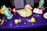 The duck in the middle is a soup tureen and the parrot on the left’s head splits in two, transforming him from tabletop delight to functional item.