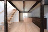 The kitchen and living area are located on the open-plan first floor.