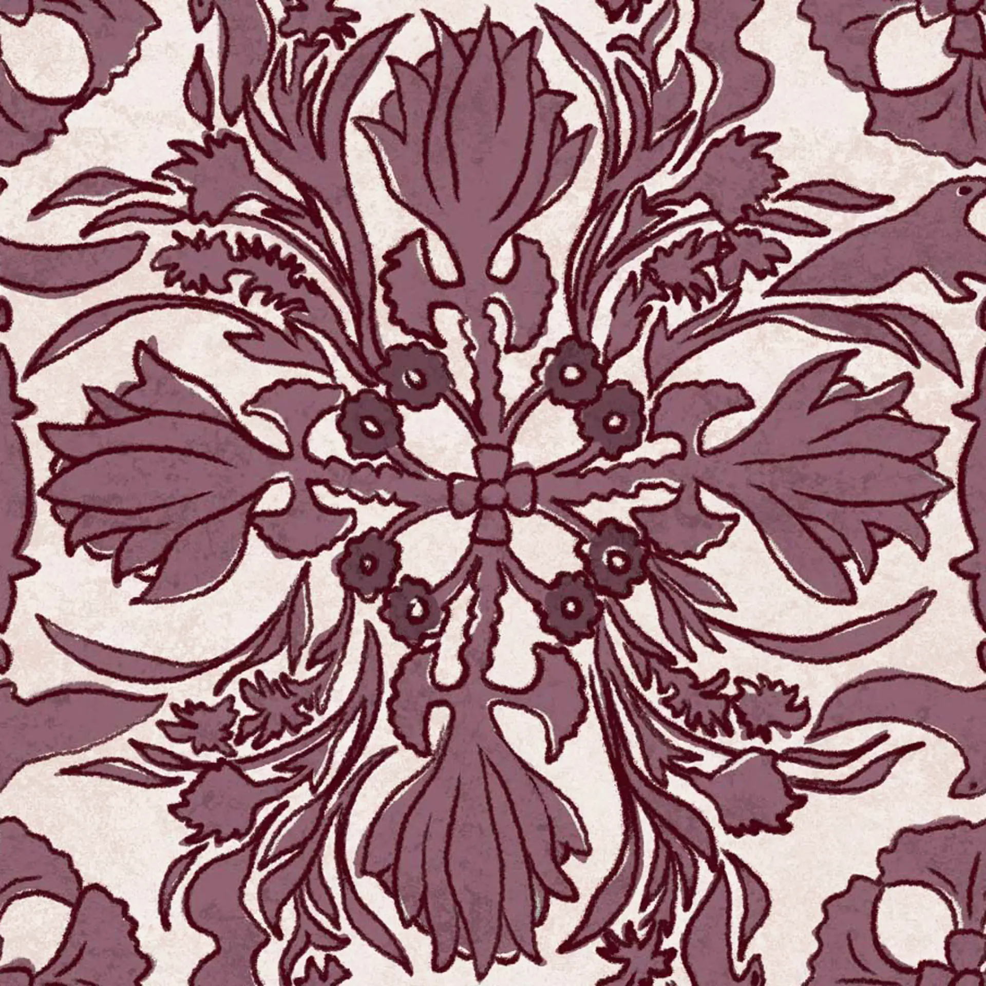 Vintage Scarf Wallpaper, Kaleidoscope by Otea