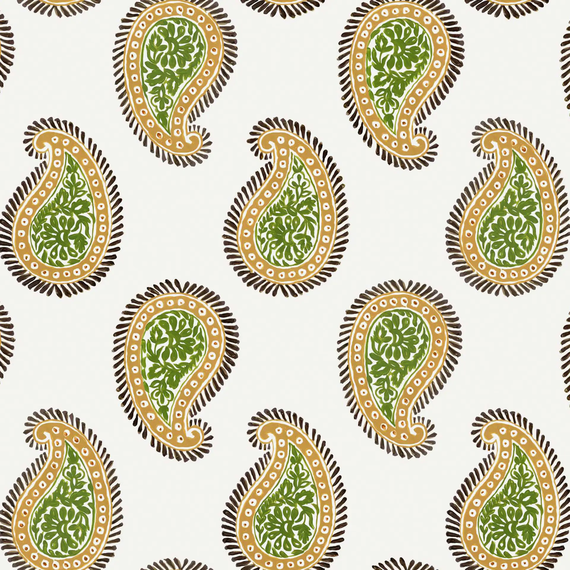 Paisley Wallpaper, Layered Leaves by Otea