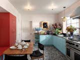 While much of the home has been preserved, the kitchen has been renovated with contemporary finishes and appliances.