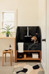 Frederick Tang Architecture also devised a sculptural black soapstone basin for a family and their beloved pooch in an upstate New York farmhouse.